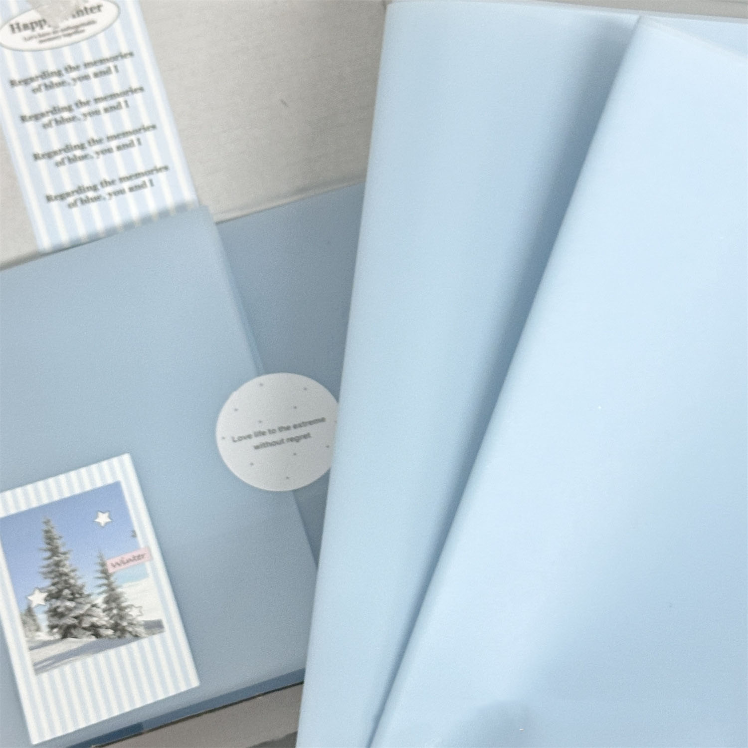 Art Craft New Year - 5 folhas/pacote branco azul verde tecido