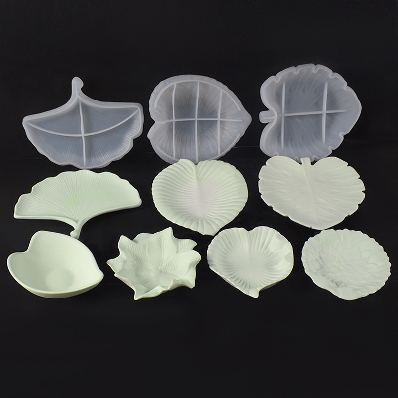 Art Craft With Leaves - Gesso cimento diy folha prato molde