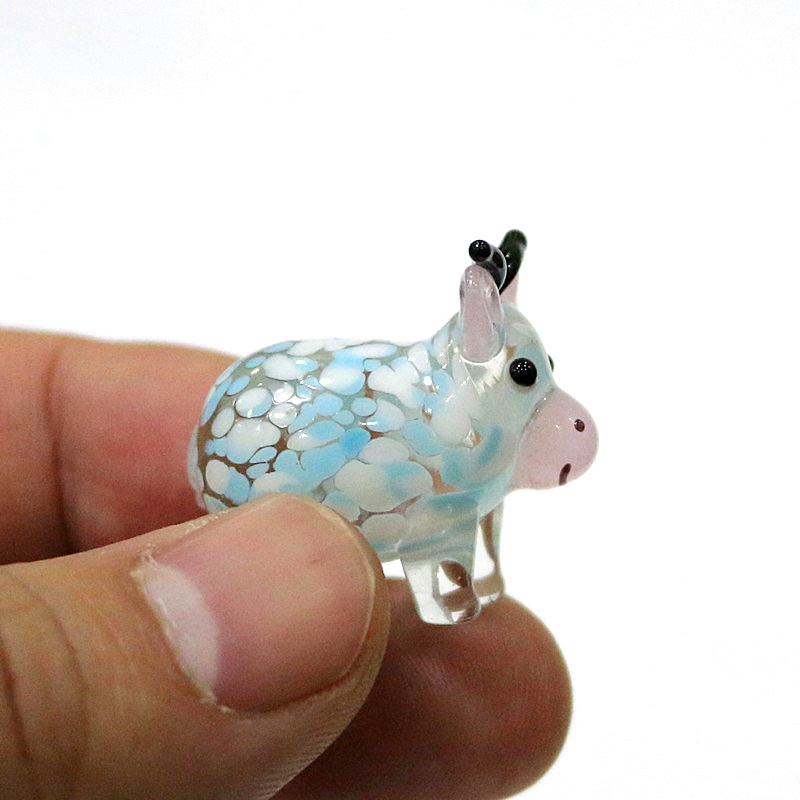 Art Craft New Year - Miniaturas de Touro de Vidro Fofas