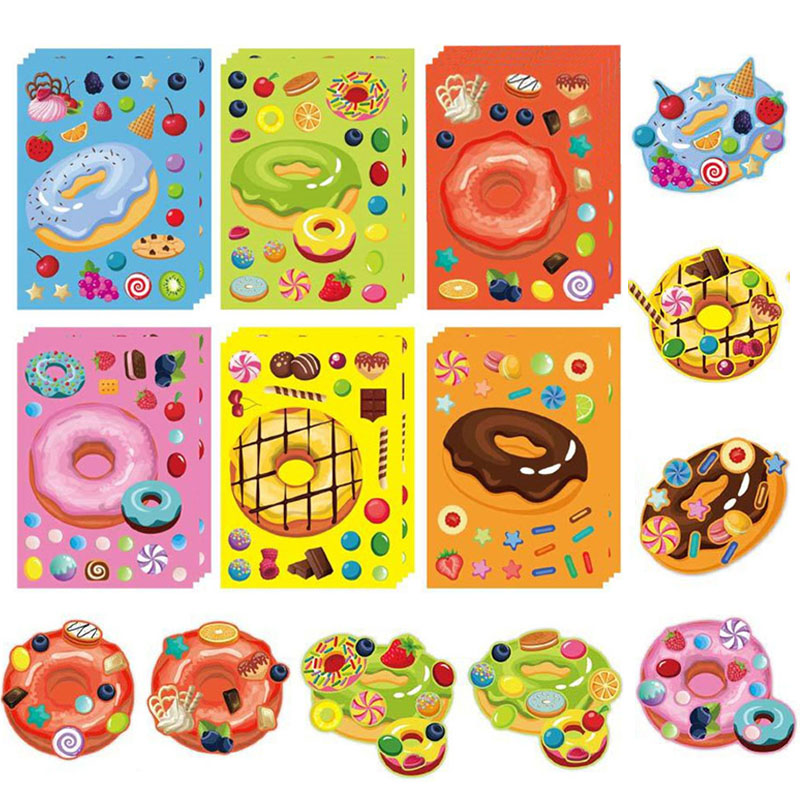 Art Craft 4 Years Old - Faça um rosto donut adesivos para